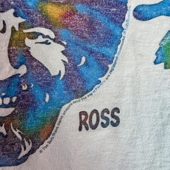 Bob Ross Good Vibes Only Tie Dye Graphic T-Shirt XL White Art Tee - Picture 4 of 8